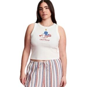 Old Navy Disney Patriotic USA Fourth of July New with Tags Size L White Tank Top